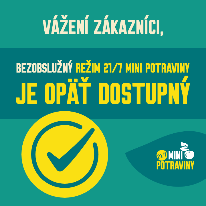 Oznam o dostupnosti bezobslužného predaja 21/7